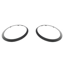 1Pair Front Headlight Trim Ring 51137449209 51137449210 compatible Mini Cooper F55 F56 F57 2015-2017 Black Chrome Bezel Decor