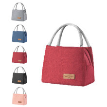 Isolierte Lunchtasche aus Oxford-Gewebe, 22 x 17 x 14 cm, weinrot