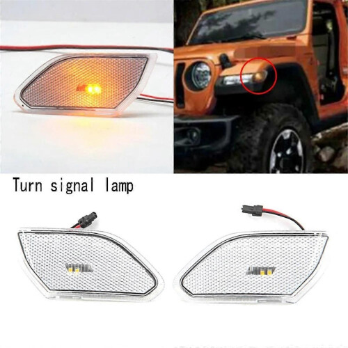 Transparent Led Front Side Marker Light For JL 2018+
