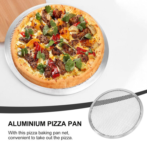 Forma redonda perfurada para pizza em aço inoxidável de 34 cm (13,5 polegadas) 1