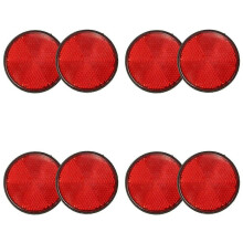 8Pcs Round Red Reflector Universal compatible Motorcycle ATV 5.6 x 0.8cm
