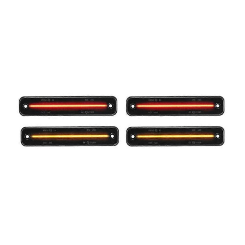 4PCS Smoked Shell Car Front Rear LED Side Marker Light compatible Hummer H2 2003-2009 Single Row Light