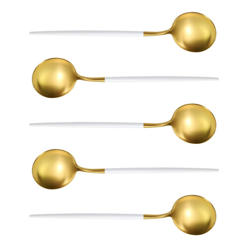 Stainless Steel Round Soup Spoon – 5 Pack