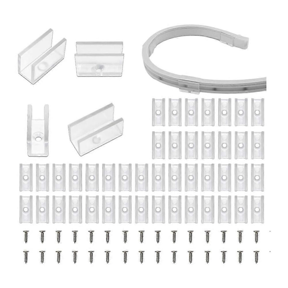 Neon Rope Mounting Brackets, 100Pcs Neon S Install Fixing Clips Accessories Compatible 6X12mm Le Light 9319739934045