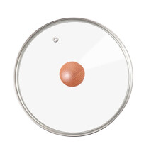 Tapa de vidrio templado para olla con pomo de madera