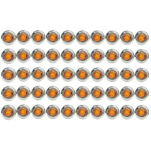 50PCS 3/4 Inch 3 LED Mini Round Trailer Side Marker Indicator Lights Universal for Trucks Boat Picku