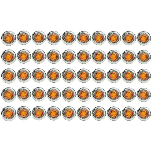 50 τεμάχια 3/4 ιντσών 3 LED μίνι στρογγυλά φώτα ένδειξης πλευρ
