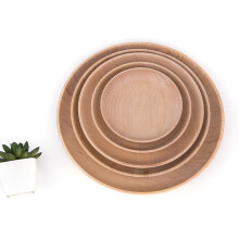 Assiettes plates en bois – Grain naturel, 5 tailles