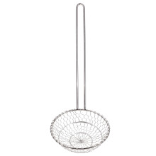Łyżka cedzakowa ze stali nierdzewnej, 35 cm, srebrna