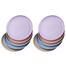 Assiettes rondes empilables en paille de blé (10 pièces)