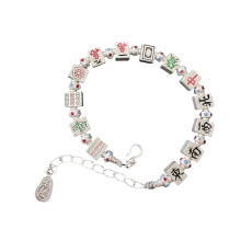 Handmade Mahjong Charm Bracelet Enamel Wristband Stylish