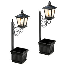 Decorative Solar Flower Pot Light Outdoor Wall Mount Or-2
