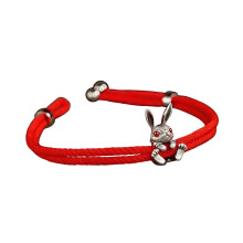 Feestelijke paaskonijn kralen koord armband polsketting-Rood