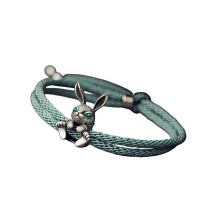 Eleganter, handgefertigter Kaninchen-Armbandschmuck mit-Grün