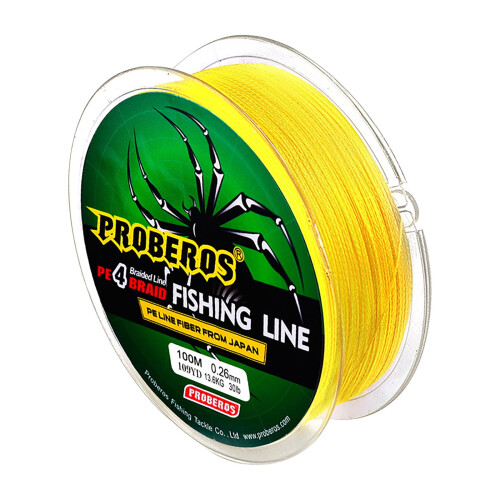 Líne Iascaireachta Braidithe 4-Shnáithe 109 Slat 30LB Buí 2.0mm