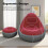 Inflatable Sofa Set with Ottoman – Burgundy & Grey 2