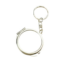Portable Double Sided Mini Compact Mirror Keychain for-round