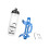 Porte-bidon pour VTT avec bidon de 750 ml bleu 1