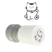 Cartoon Kitten Decorative Stamper for Journal Planner-Lazy