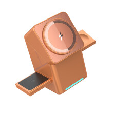 Auto Rotating Magnetic Wireless Chargers Stand 15W Fast-Orange