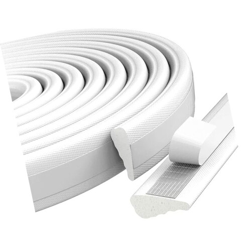 Wedges Shape Design Auto Adhesive Soundproofed-White 3 meters