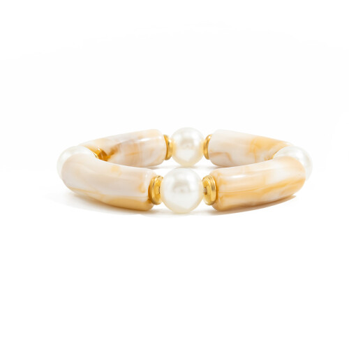 Elastic Bracelet Unique Marbled Design Suitable for-White