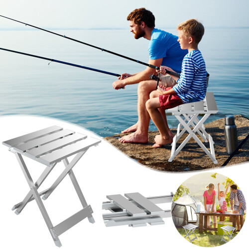 Aluminum Folding Side Table Portable Outdoor 24x16 in 1