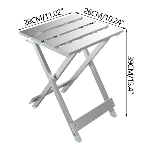 Hopfällbart sidobord i aluminium för utomhusbruk 2