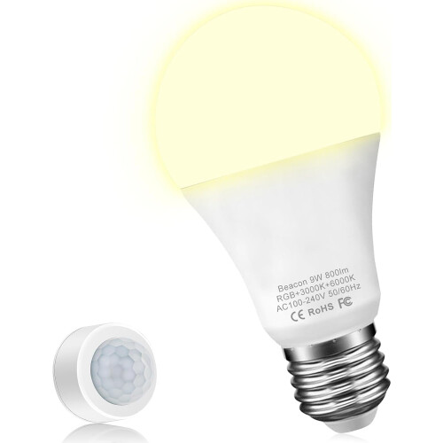 HeeHom Motion Sensor Light Bulb E27 100W 1 Pack