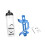 Porte-bidon pour VTT avec bidon de 750 ml bleu 3