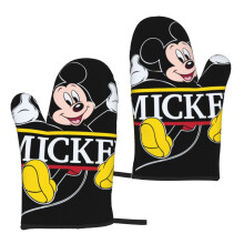 Conjunto de 2 luvas de forno de borracha em formato de patinho com estampa do Mickey Mouse