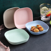 4 assiettes creuses en paille de blé, compatibles micro-ondes et lave-vaisselle
