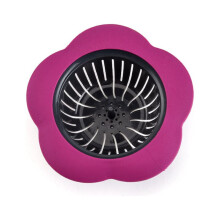 Filtre de vidange d'évier en silicone 4 pièces à motif floral