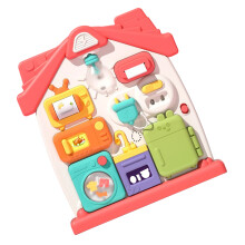 Safe Wooden Housework Busy Boards for Children 1-3 Years-Red