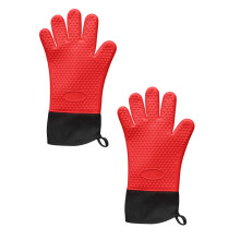 Luvas de forno de silicone resistentes ao calor com forro de algodão –