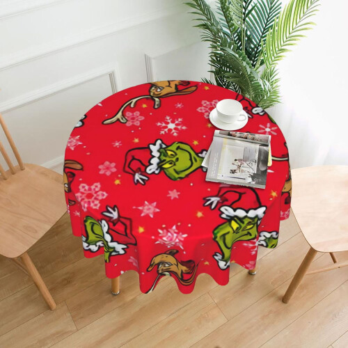 Polyester Round Tablecloth 60 in – Water-Resistant &