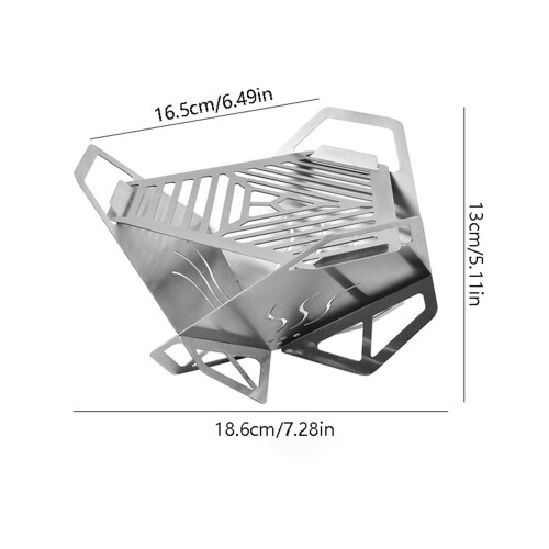 Support de barbecue triangulaire portable en acier inoxydable 1