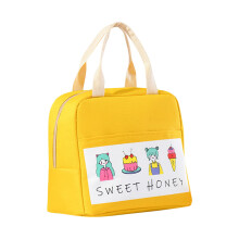 Isolierte Lunchtasche mit Cartoon-Design, gelb, faltbar
