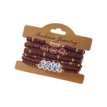 Sporty Beaded Bracelet Soccer Softball Theme-rugbyI bracelet