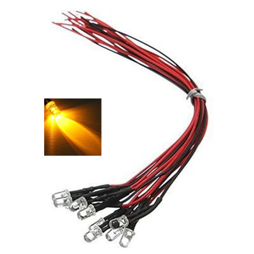 10Pcs Easy Install LED Light for Remote Car-warm yellow light