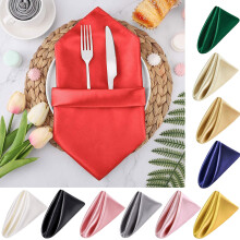 Pink satin dinner napkin soft texture 20 pcs