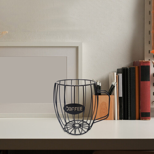 Μεγάλης χωρητικότητας K Cup Organizer με θήκη για ποτήρια, συμβατό με K-Cup Pods, ράφι 1