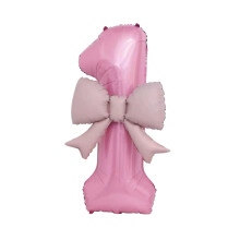 40Inch Oversize Bowknot Number Balloon-Pearlescent powder 1