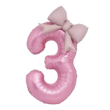 40Inch Bowknot Number Balloon Reusable-Pearlescent powder 3