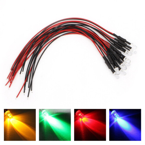 10Pcs Easy Install LED Light for Remote Car-warm yellow light 2