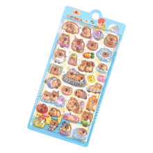 Childrens Embossed Cartoon Capybara Stickers Easy To-SLBHX02