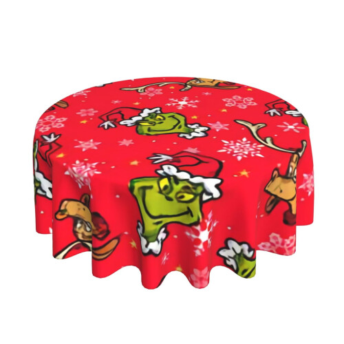 Polyester Round Tablecloth 60 in – Water-Resistant & 1
