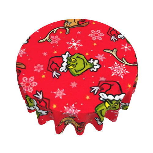 Polyester Round Tablecloth 60 in – Water-Resistant & 2
