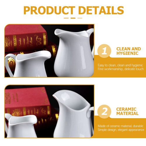 White Ceramic Coffee Pitcher 250ml 2