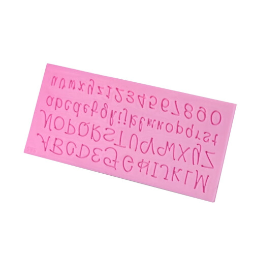 Rosa Silikon-Schokoladenform mit englischen Buchstaben 1